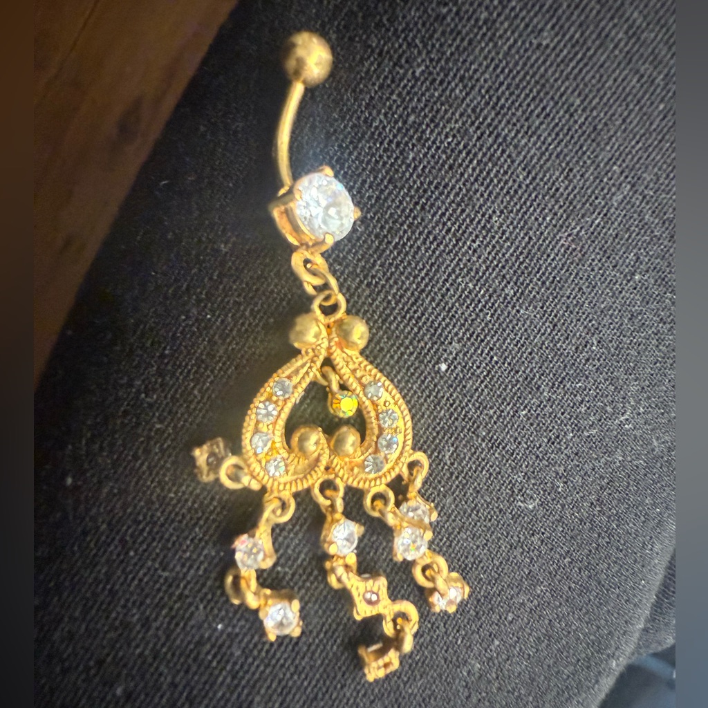 11 PiecesElegant Silver And Black Dangle Belly Button Rings